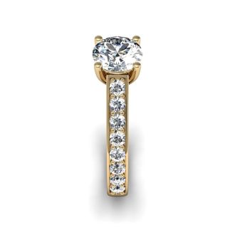 1 1/2 Carat Classic Engagement Ring With 1 Carat Center Diamond In 14K Yellow Gold