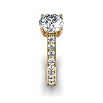 2 Carat Classic Engagement Ring With 1 1/2 Carat Center Diamond In 14K Yellow Gold