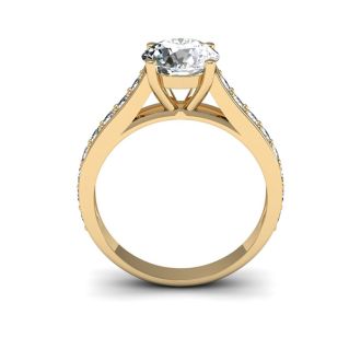2 Carat Classic Engagement Ring With 1 1/2 Carat Center Diamond In 14K Yellow Gold