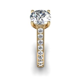 2 1/2 Carat Classic Engagement Ring With 2 Carat Center Diamond In 14K Yellow Gold