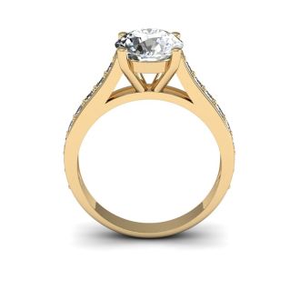 2 1/2 Carat Classic Engagement Ring With 2 Carat Center Diamond In 14K Yellow Gold