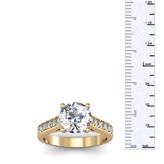 2 1/2 Carat Classic Engagement Ring With 2 Carat Center Diamond In 14K Yellow Gold