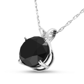 Amazing Massive 4 Carat ++ Black Diamond Mounted In A Heavy Solitaire Pendant.  Comes With An 18 Inch Chain
