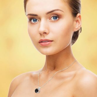 Amazing Massive 4 Carat ++ Black Diamond Mounted In A Heavy Solitaire Pendant.  Comes With An 18 Inch Chain
