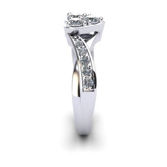 1/2 Carat Heart Shape Engagement Ring In White Gold