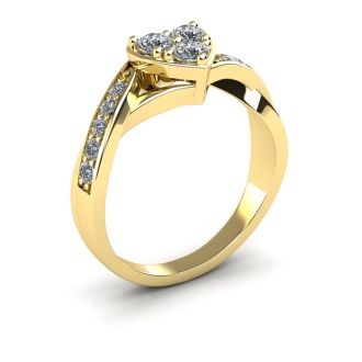Cheap Engagement Rings, 1/2 Carat Heart Shape Engagement Ring In Yellow Gold