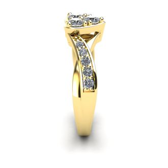 Cheap Engagement Rings, 1/2 Carat Heart Shape Engagement Ring In Yellow Gold