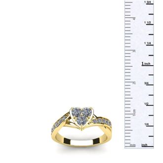 Cheap Engagement Rings, 1/2 Carat Heart Shape Engagement Ring In Yellow Gold