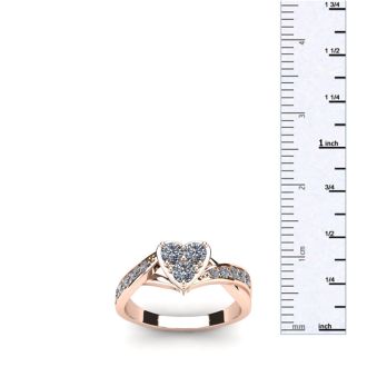 Cheap Engagement Rings, 1/2 Carat Heart Shape Engagement Ring In Rose Gold