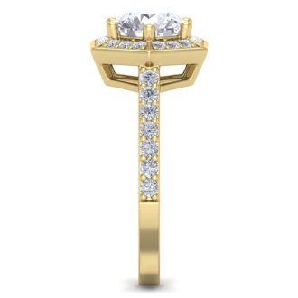 2 Carat Halo Diamond Engagement Ring In 14 Karat Yellow Gold