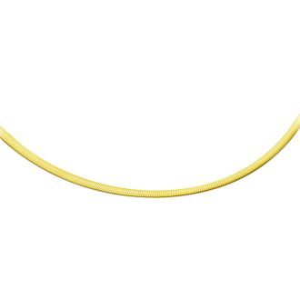 14 Karat Yellow & White Gold 4.0mm 16 Inch Two-Tone Reversible Omega Chain Necklace