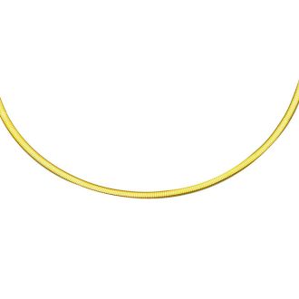 14 Karat Yellow & White Gold 2.5mm 16 Inch Two-Tone Reversible Omega Chain Necklace