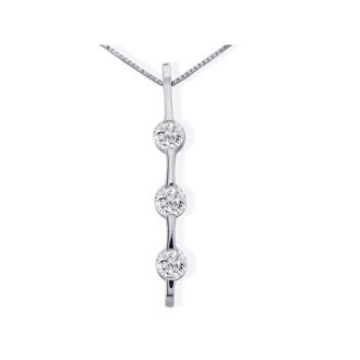 Contemporary 1ct  Channel Set Diamond Pendant in 14k White Gold
