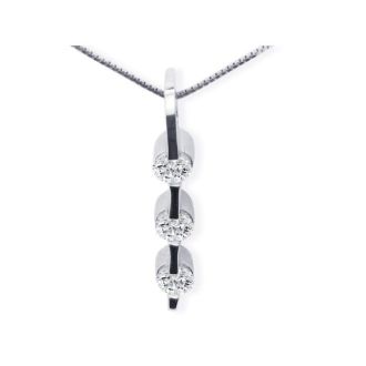 Contemporary 1ct  Channel Set Diamond Pendant in 14k White Gold