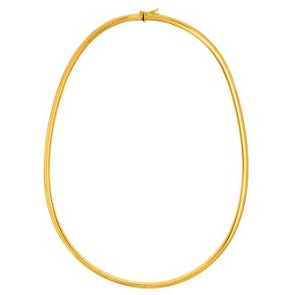 14 Karat Yellow Gold 4.0mm 18 Inch Round Omega Chain Necklace