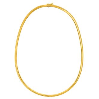 14 Karat Yellow Gold 4.0mm 20 Inch Round Omega Chain Necklace
