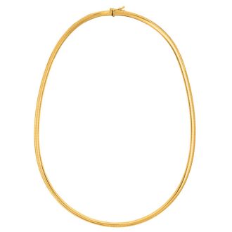 14 Karat Yellow Gold 6.0mm 20 Inch Round Omega Chain Necklace