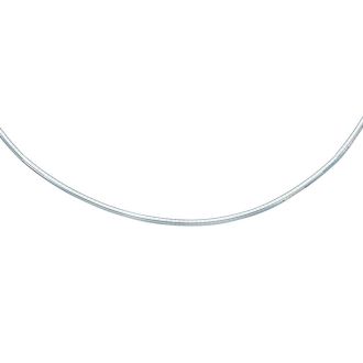 14 Karat White Gold 3.0mm 18 Inch Round Omega Chain Necklace