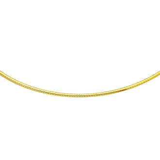 14 Karat Yellow Gold 2.0 mm 16 Inch Round Omega Chain Necklace