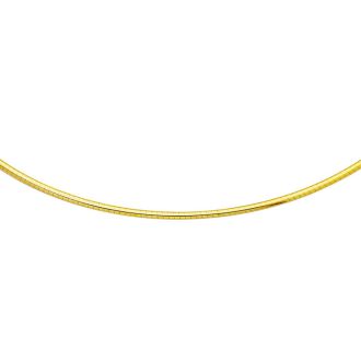 14 Karat Yellow Gold 2.0mm 18 Inch Round Omega Chain Necklace
