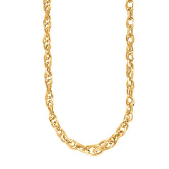 14 Karat Yellow Gold 18 Inch Shiny Euro Link Necklace