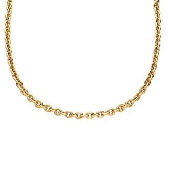 14 Karat Yellow Gold 18 Inch Single Oval Cable Chain Link Necklace