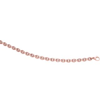 14 Karat Rose Gold 7.50 Inch Single Oval Cable Chain Link Bracelet
