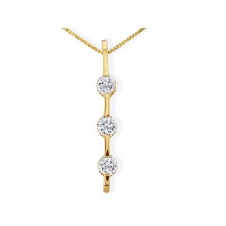 Contemporary 1ct  Channel Set Diamond Pendant in 14k Yellow Gold