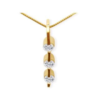 Contemporary 1ct  Channel Set Diamond Pendant in 14k Yellow Gold
