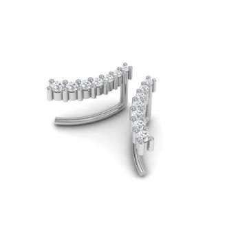 1/5ct Diamond Ear Climbers In 14K White Gold