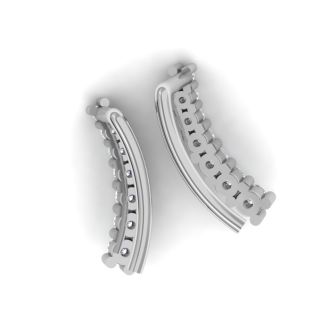 1/5ct Diamond Ear Climbers In 14K White Gold
