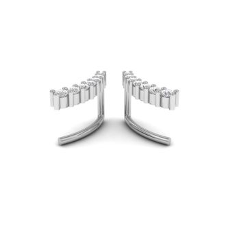 1/5ct Diamond Ear Climbers In 14K White Gold