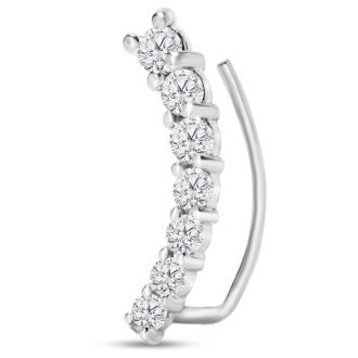 1/2ct Diamond Ear Climbers In 14K White Gold