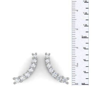 1/2ct Diamond Ear Climbers In 14K White Gold