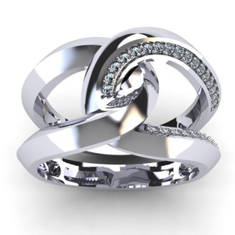 Super Bold And Gorgeous 1/4 Carat Diamond Band In 14K White Gold