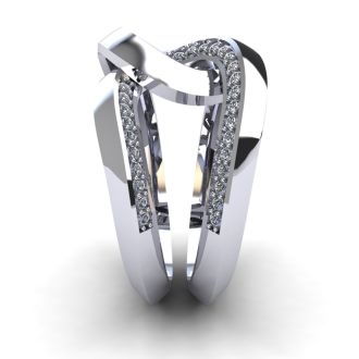 Super Bold And Gorgeous 1/4 Carat Diamond Band In 14K White Gold