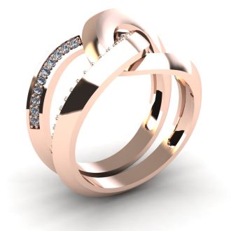 Super Bold And Gorgeous 1/4 Carat Diamond Band In 14K Rose Gold