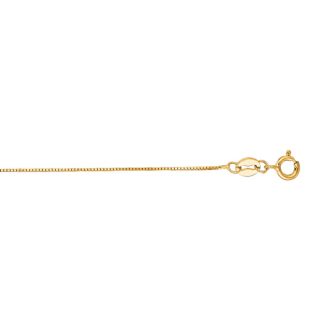 14 Karat Yellow Gold 0.6mm 18 Inch Classic Box Chain Necklace
