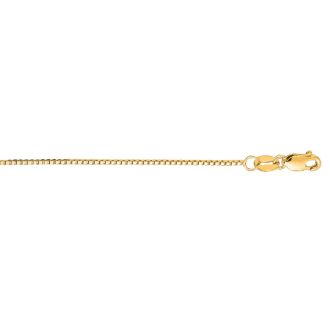 14 Karat Yellow Gold 0.80mm 18 Inch Classic Box Chain Necklace