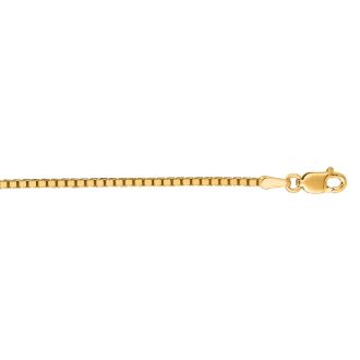 14 Karat Yellow Gold 1.4mm 18 Inch Classic Box Chain Necklace