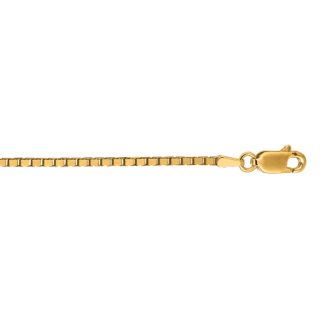 14 Karat Yellow Gold 1.6mm 20 Inch Classic Box Chain Necklace