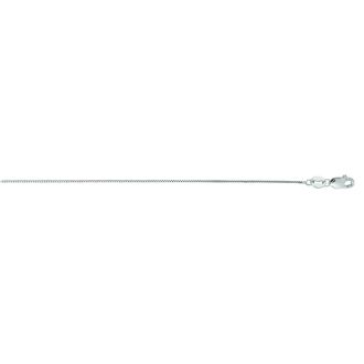 14 Karat White Gold 0.60mm 24 Inch Classic White Box Chain Necklace