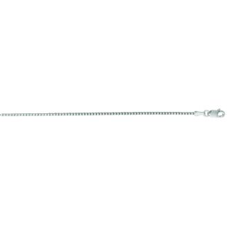 14 Karat White Gold 1.1mm 18 Inch Classic White Box Chain Necklace