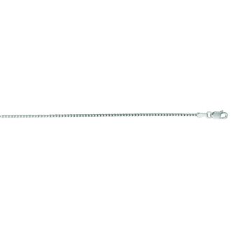 14 Karat White Gold 1.1mm 30 Inch Classic White Box Chain Necklace
