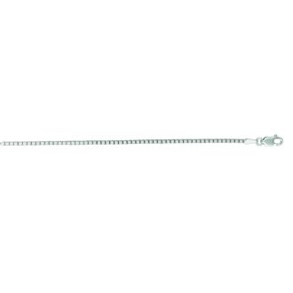 14 Karat White Gold 1.4mm 24 Inch Classic White Box Chain Necklace