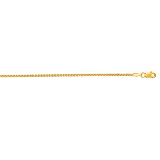14 Karat Yellow Gold 1.5mm 24 Inch Round Wheat Chain Necklace