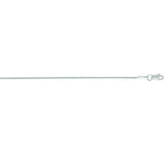 14 Karat White Gold 1.0mm 20 Inch Round Wheat Chain Necklace