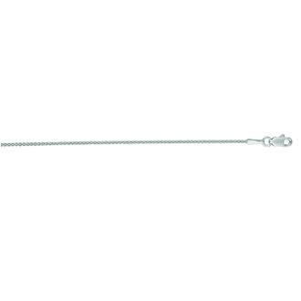 14 Karat White Gold 1.2mm 24 Inch Round Wheat Chain Necklace