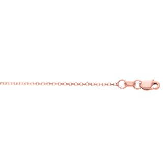 14 Karat Rose Gold 0.80mm 16 Inch Cable Link Chain Necklace