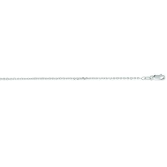 14 Karat White Gold 1.40mm 16 Inch Cable Link Chain Necklace